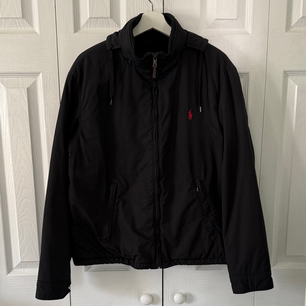 Polo Ralph Lauren Windbreaker Jacket Men’s Black Insulated Sz L